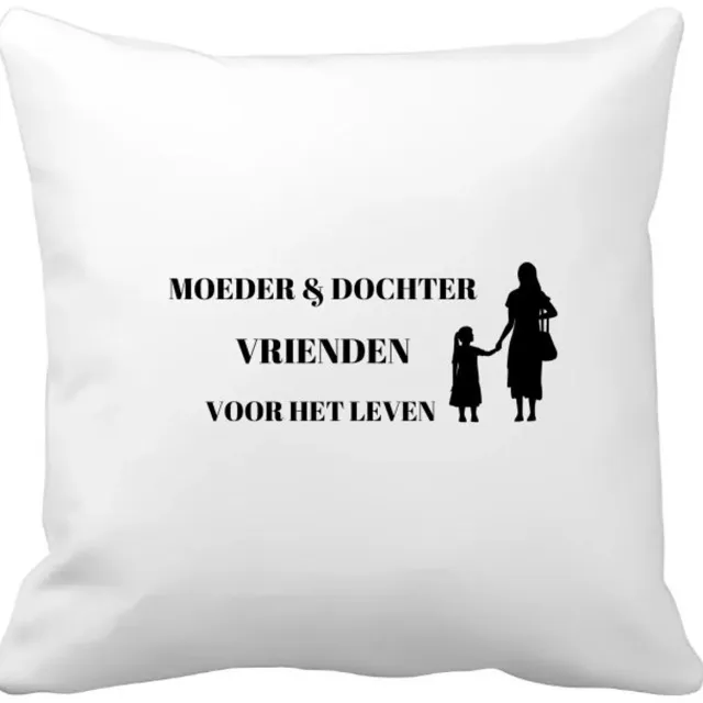 Akyol moeder en dochter vrienden voor het leven Kussen hoes - Dochter - moeder/dochter - moeder cadeautjes - moederdag - verjaardag - geschenk - kado - dochter - dochter artikelen - verjaardag dochter - 40 bij 40 cm Multicolor