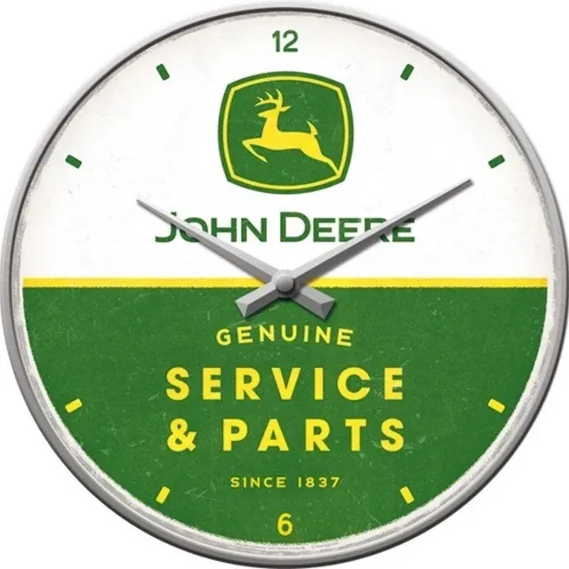 Nostalgic Art Merchandising John Deere Service & Parts. Wandklok Ø 31 cm en 6 cm dik. meerkleurig