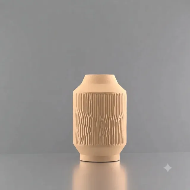 3d-gezellig Mysterie - Vaas - Waterdicht - Beige - Maat 25 cm - Kunststof - Modern - Bloemenvaas - 100% gerecycled PLA (bioplastic)