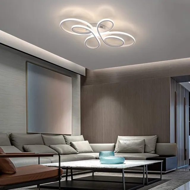 Mrs. Jones Moderne Plafondlamp - Luxe LED Kroonluchter - Dimbaar - Vlindervorm - 66 cm - Woonkamerlamp - Wit - Plafoniere - 65W Multi