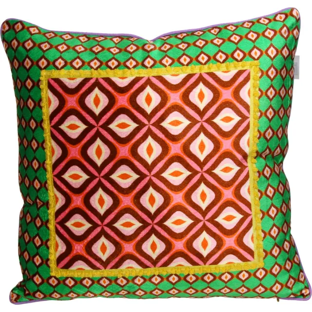 Retro Kussen Retro Fluweel Multikleurig 45x45cm
