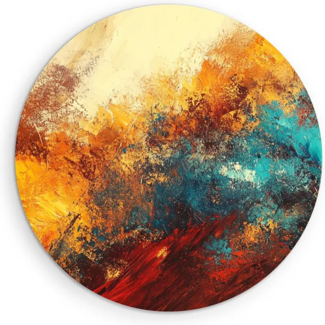 Saammp Forex Muurcirkel -Kleurrijk Patroon - Abstract kunstwerk - Ø 40 - Wandcirkel - Wanddecoratie Cirkel - Muurdecoratie Woonkamer - Slaapkamer decoratie - Rond Schilderij