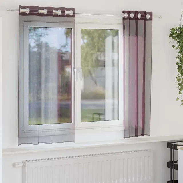 vidaXL Gordijnen Voile met doorvoertules 2 st 140x175 cm paars