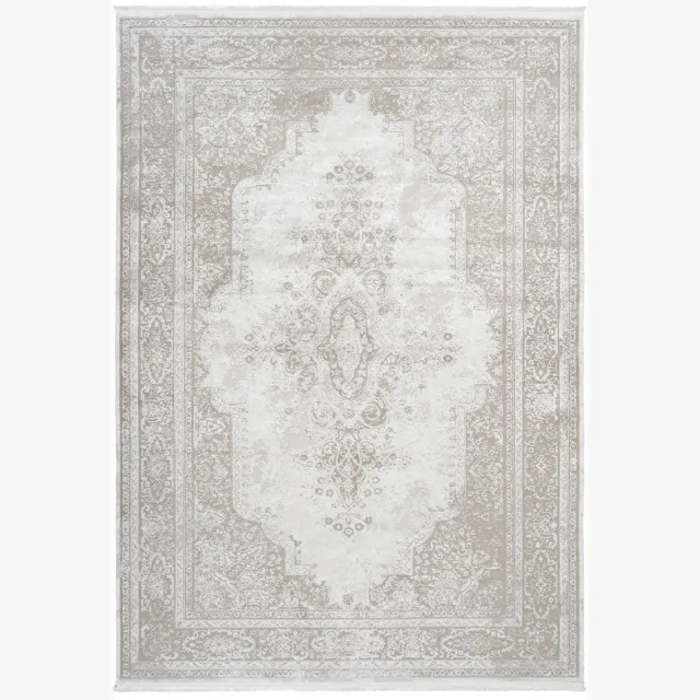 Dutch XXL Vintage Vloerkleed | Tapijt | Elysee | Medaillon | Crème