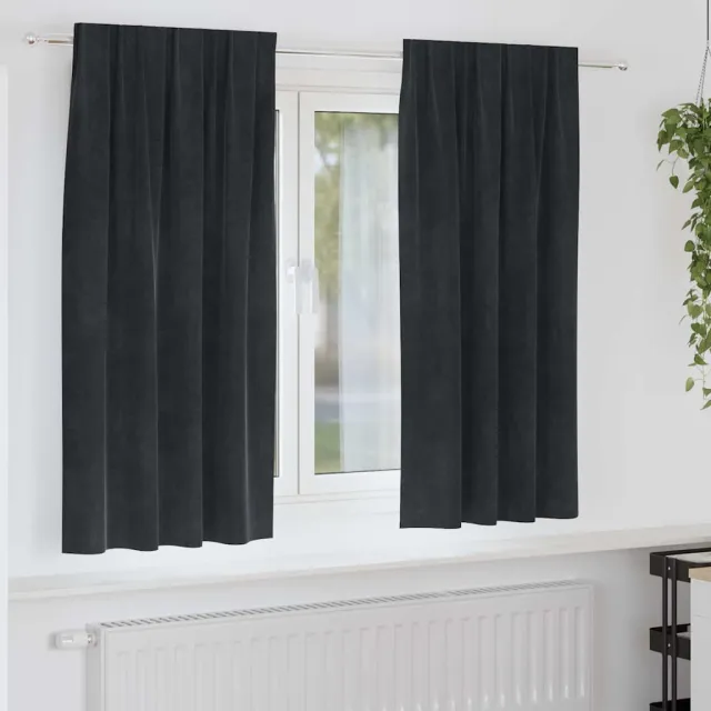 vidaXL Gordijnen 2 st Zwart 140 x 175 cm fluweel