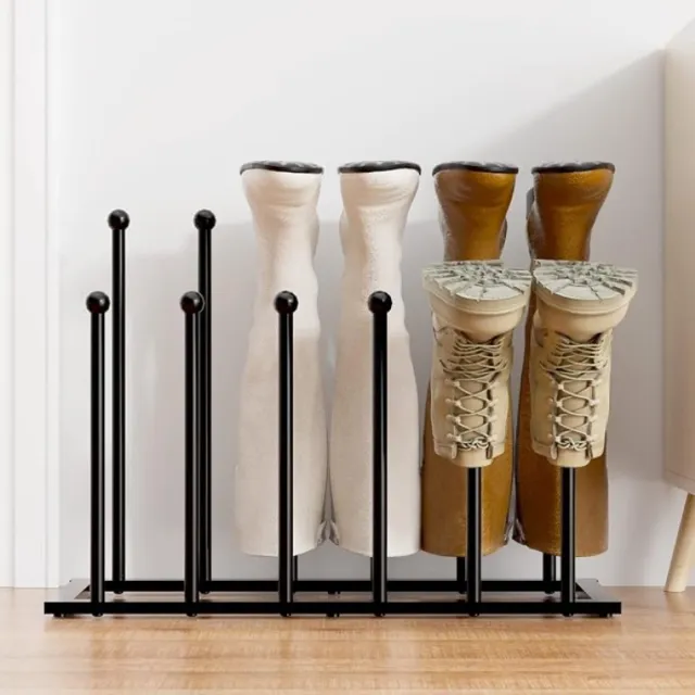 Zoranta Vrijstaand Schoenenrek voor Laarzen, Metalen Schoenenopslag voor 6 Paar, Wit, 63x25x44,5 cm, voor Slaapkamer, Hal en Entree