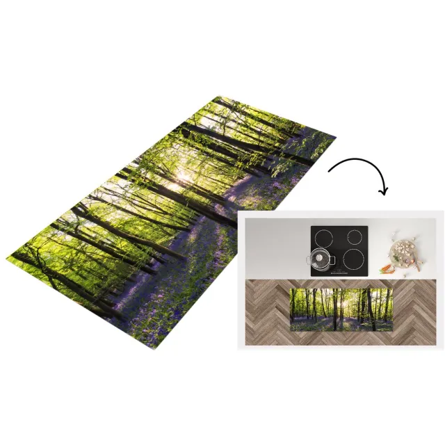 KitchenYeah Keukenloper - Loper keuken - Bos - Bloemen - Lavendel - Keukenloper vinyl Multicolor