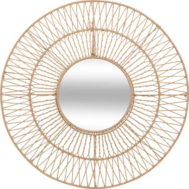 Atmosphera Touwspiegel - Ø75cm - Spiegel Ø29cm - Beige