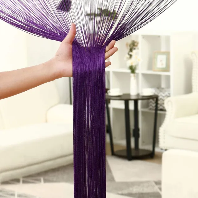 Unyqoos Draadgordijn Met Kwastjes Voor Deur, Raam En Feestdecoratie In Diverse Kleuren lila