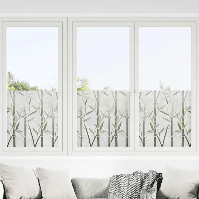 vidaXL Raamfolies 2 st mat bamboepatroon PVC Transparent