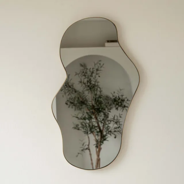 Indore Home Spiegel - organische vorm - asymmetrisch - wandspiegel - 60cm - goud