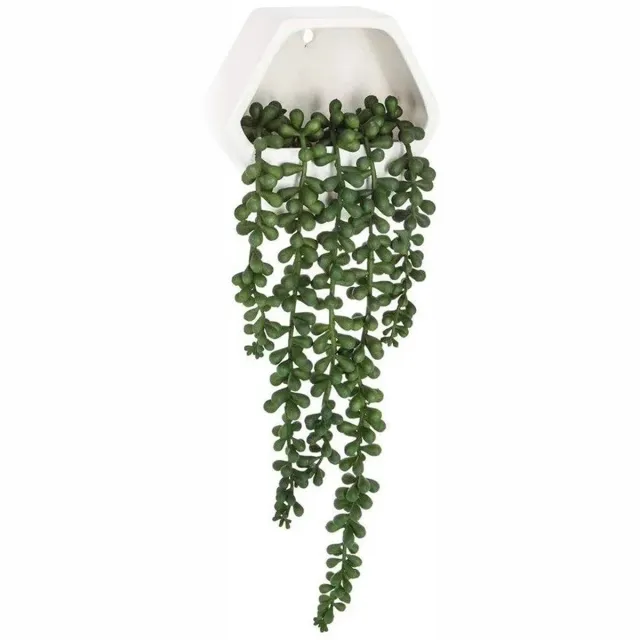 Atmosphera Kunstplant - Hangplant met pot - 14x6x12cm - Groen
