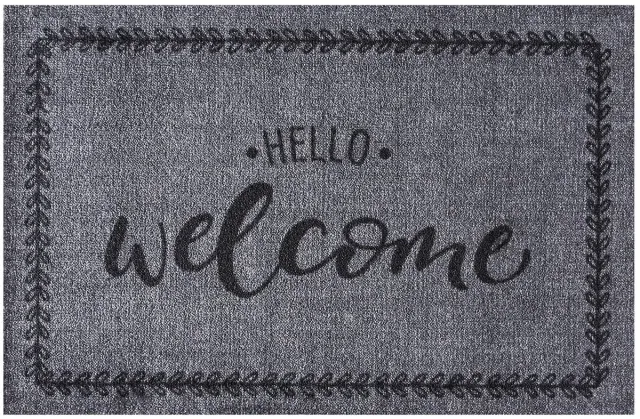 MD-Entree MD Entree - Deurmat - Schoonloopmat - Ambiance - Hello Welcome - 50 x 75 cm Grijs