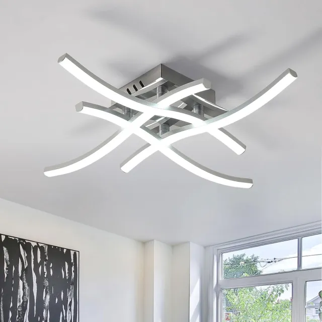 Haobosic 24W LED-plafondlamp, moderne LED-plafondlamp 1440 lumen, 6000K binnenverlichting plafondlampen, voor woonkamer slaapkamer balkon Grey