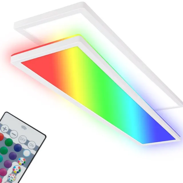 B.K.Licht BRILONER Tava - RGB/W Plafondlamp led - plafonniere met afstandsbediening - RGB & neutral wit licht - dimbaar - 36W - 98cm - wit