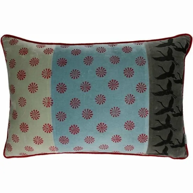 Pomax Kimono fluwelen Sierkussen Kussen - Molentje & Flamingo - 40 x 60 cm Multikleur