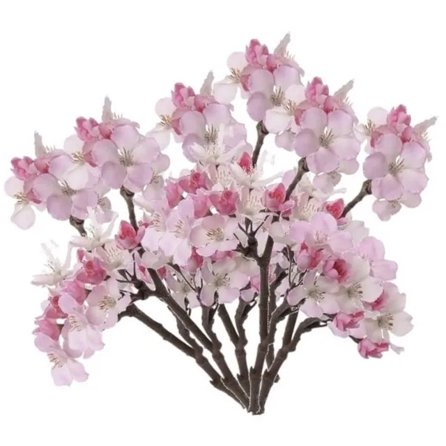 Bellatio Flowers & Plants Set van 6x stuks roze appelbloesem kunstbloem/tak met 17 bloemetjes 36 cm - Nepbloemen - Kunstbloemen