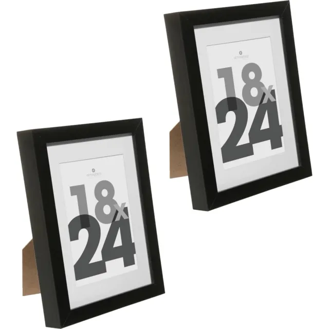 5Five® Atmosphera fotolijstje voor een foto van 18 x 24 cm - 2x - zwart - foto frame Eva - modern/strak ontwerp