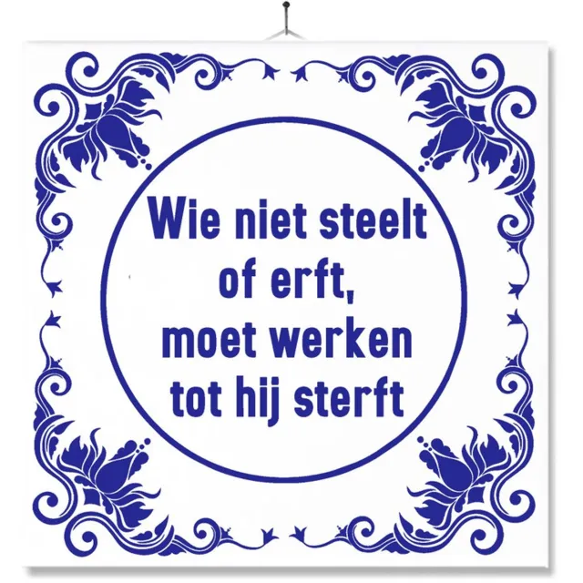 MC Living Tegel Met Opdruk | Grappig | Humor | Verjaardag kado | Toilet WC | Wie niet steelt of erft Multi-Color