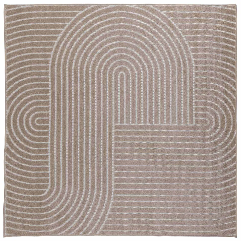 vidaXL Binnen- en buitentapijt PALMERAS Beige 240 x 240 cm Polyester