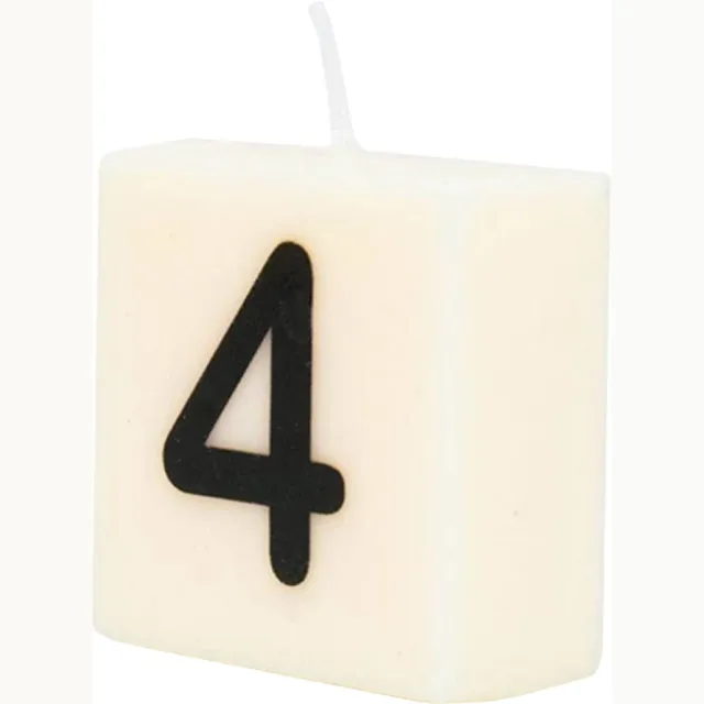Paper dreams Letter Kaarsje - 4 Zwart wit