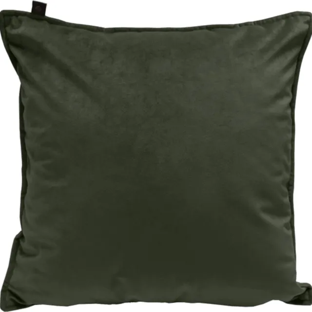 Overseas Middlestitch Velours Kussen Olive 45 x 45 cm Groen donker