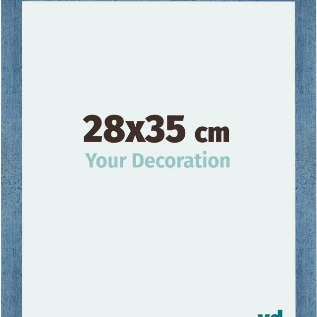 yd. Your Decoration - Fotolijst 28x35 cm - MDF - Helder Blauw Geveegd - Mura