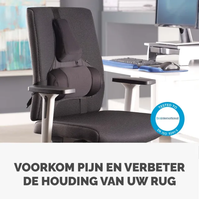 Fellowes Professional Series – Rugsteun – Verstelbaar – Ergonomisch – Met Microban bescherming zwart