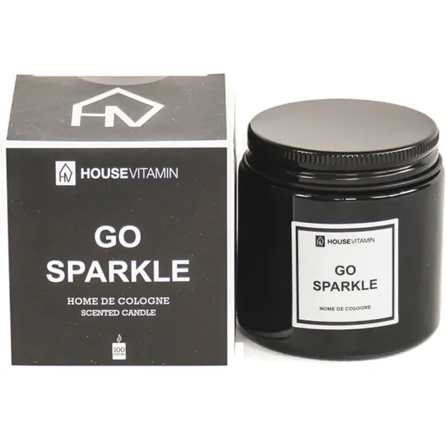 Housevitamin geurkaars - go sparkle -100 gr zwart