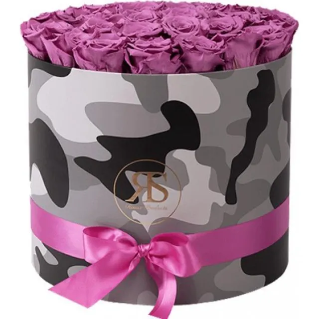Rosuz Flowerbox Longlife Coco violet - Ruim assortiment aan Luxe & Handgemaakte cadeaus - Verras op een speciale manier - 2 jaar houdbare rozen!