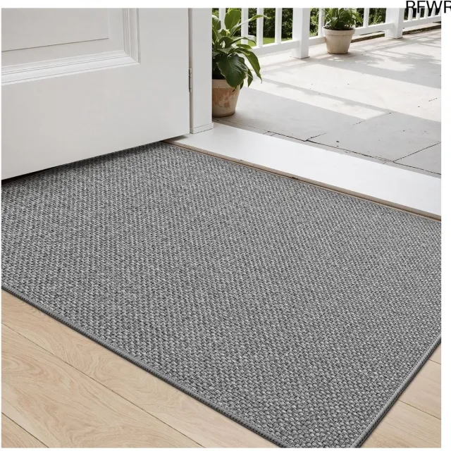 RFWR Absorberende Binnendeurmat voor Entree 44 x 75 cm - Antislip en Vuilvanger - Lichtgrijs