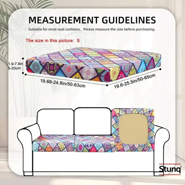 Stunq Outdoor kussenhoes met tropische print - antislip meubelbeschermer voor individuele zitkussens Multicolor