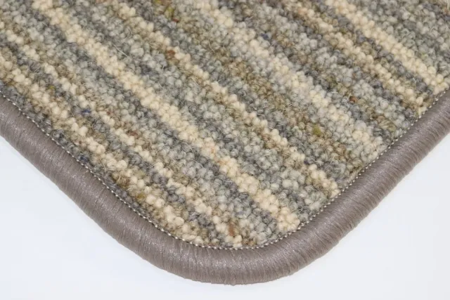 Prima vloerkleden Uniek gestreept - wollen - Vloerkleed - Mat grijs - ecru bruin - 70x90cm grijs bruin