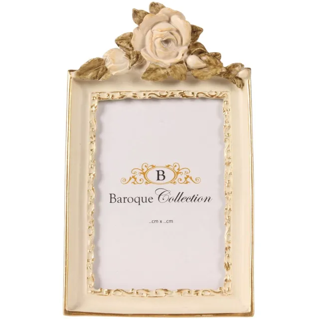 Baroque Fotolijst - Fotolijst 10 x 15 cm - Crème - Resin - 20x15x3 - Polyresin