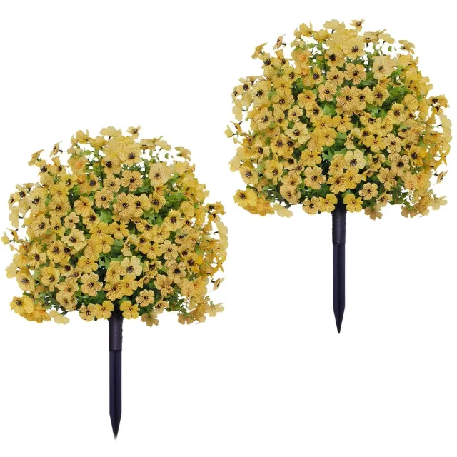 Happiq Set van 2 Kunst Buxusbollen - Groen Kunststof - voor tuin en interieurdecoratie - Roodkoper