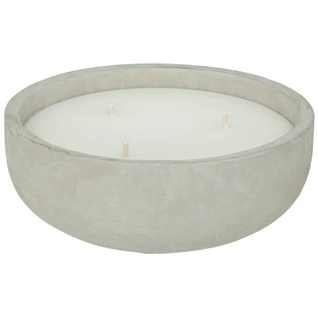Atmosphera Ely citronellakaars 1597g - Ø30xH13cm - Pot van cement - Grijs