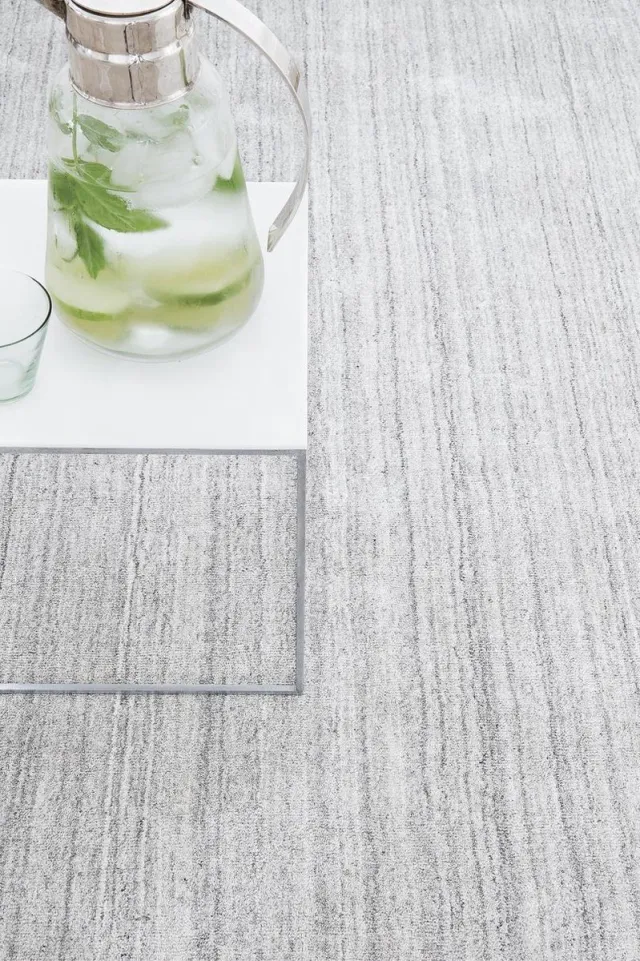Ligne Pure Ripple – Vloerkleed – Tapijt – handgeweven – wol – eco – modern – Wit Grijs - 60x120