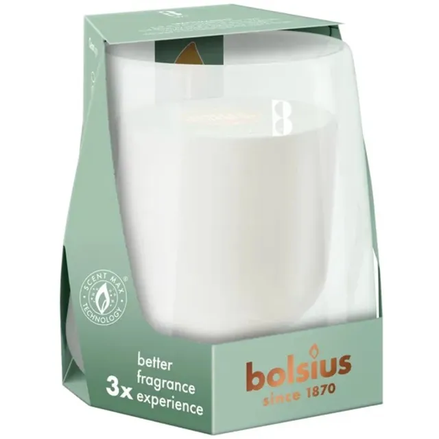 Bolsius CleanLight Starterkit Gardenia & Fig – Navulbare Geurkaars met Handgeblazen Glazen Houder – 4 Stuks Wit