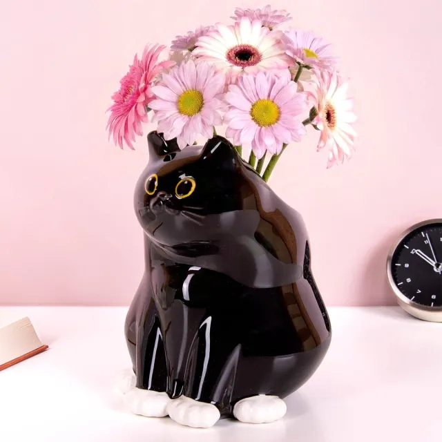 Bitten Black Cat Vase van Bitten Zwart