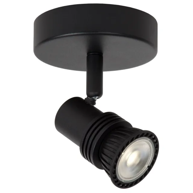 Lucide KIANTI - Wandspot / Wandlamp - Ø 10 cm - 1xGU10 - Zwart