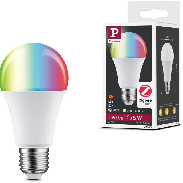 Paulmann Standaard 230 V Smart Home Zigbee 3.0 LED-gloeilamp E27 1055lm 11W RGBW+ dimbaar Mat