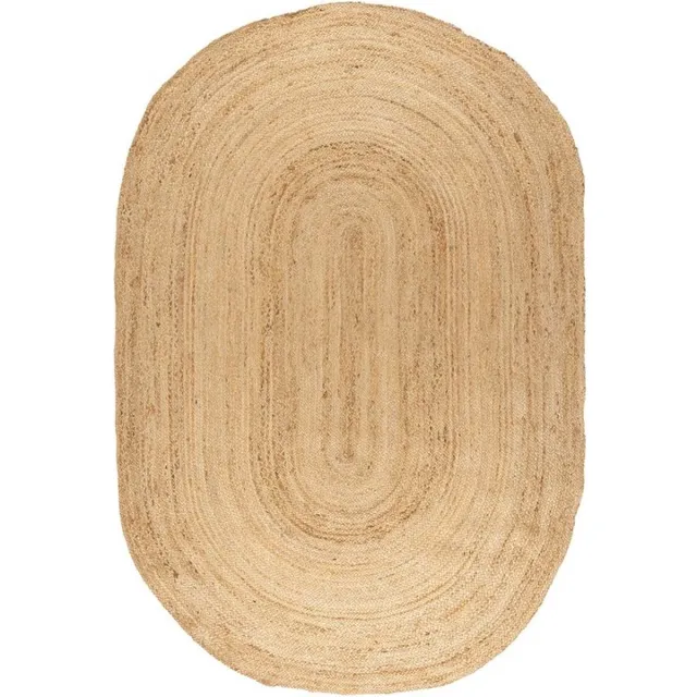 MrCarpet Jute Vloerkleed Ovaal naturel 140 x 200cm Mrcarpet