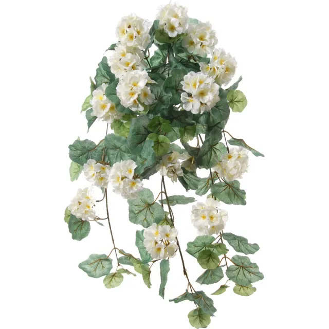 Louis Maes Geranium Kunstplant - wit - L41 cm
