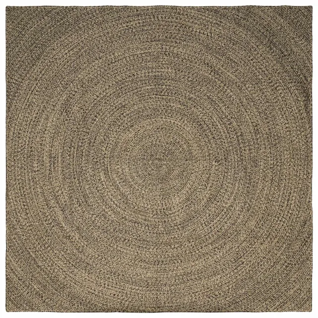 vidaXL Gebied - Tapijt - Naturel - en - Zwart - 300 - x - 300 - cm - Jute Naturel en Zwart