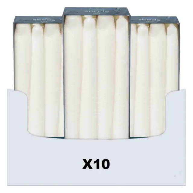 Spaas 10x SPAAS Dinerkaarsen Wit 23/250 mm ± 8 branduren 8 stuks