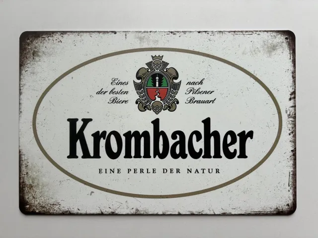 Bier krombacher Metalen wandbord 20 x 30 cm - Mancave -Wand Decoratie - Metalen borden - Tekst borden - Metalen bord - Reclame bord - Vintage - Kroeg - Bar – Cafe - Horeca - rettro origineel