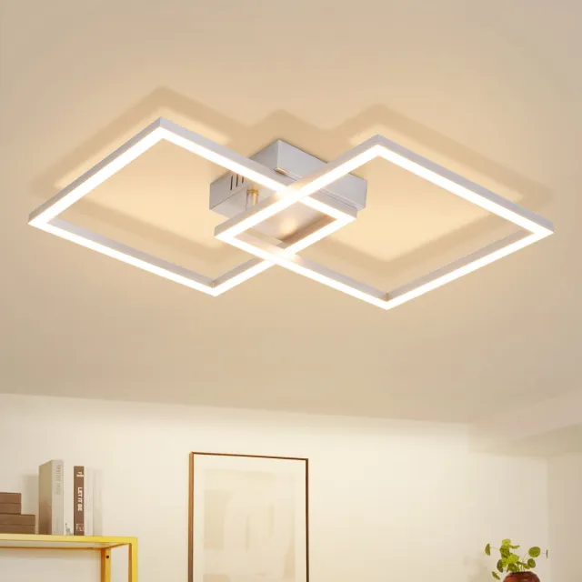 NETTLIFE LED Plafondlamp - Rechthoekig - Zilver - 24W - 3000K Warmwit - Draaibaar Modern Design - Slaapkamer Woonkamer Keuken Hal zilver-1