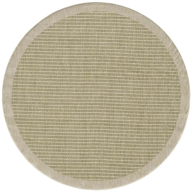 Dutch XXL Rond Buitenkleed | Giza | Kader | Groen | 120x120 cm | Buitentapijt | Tuintapijt