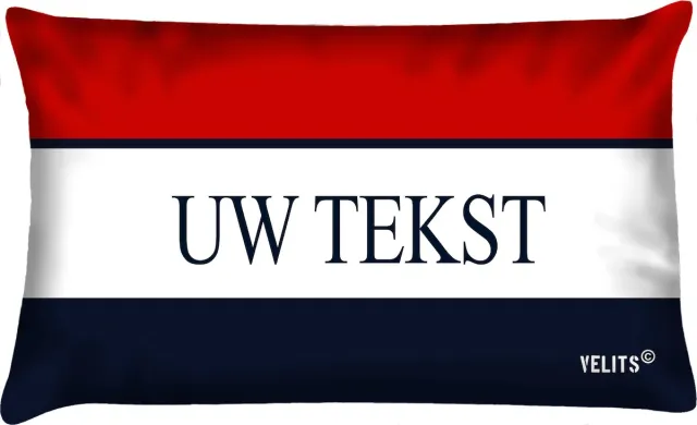 Velits outdoor Sierkussen - Buitenkussen Hollands Glorie Met Eigen Naam Rood Wit Blauw Bootkussen Waterafstotend 40x60cm
