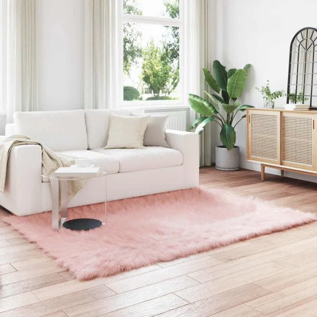 vidaXL Tapijt van imitatie TAFALLA Roze 140 x 200 cm Polyester, foto 2